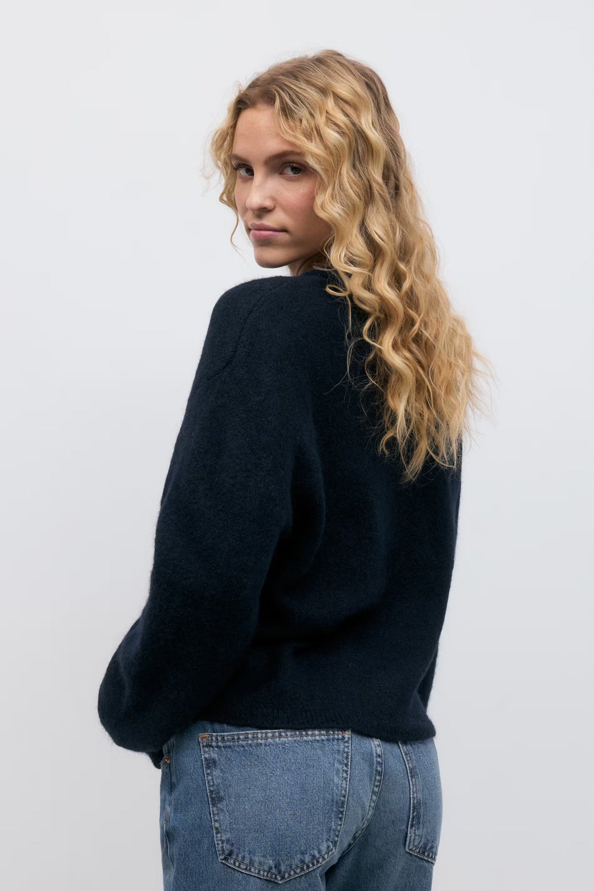 Romy Knitted Cardigan - M - Baby Blue