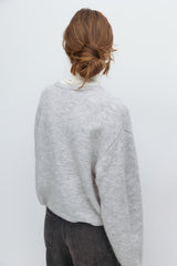 Romy Knitted Cardigan - M - Light Gray