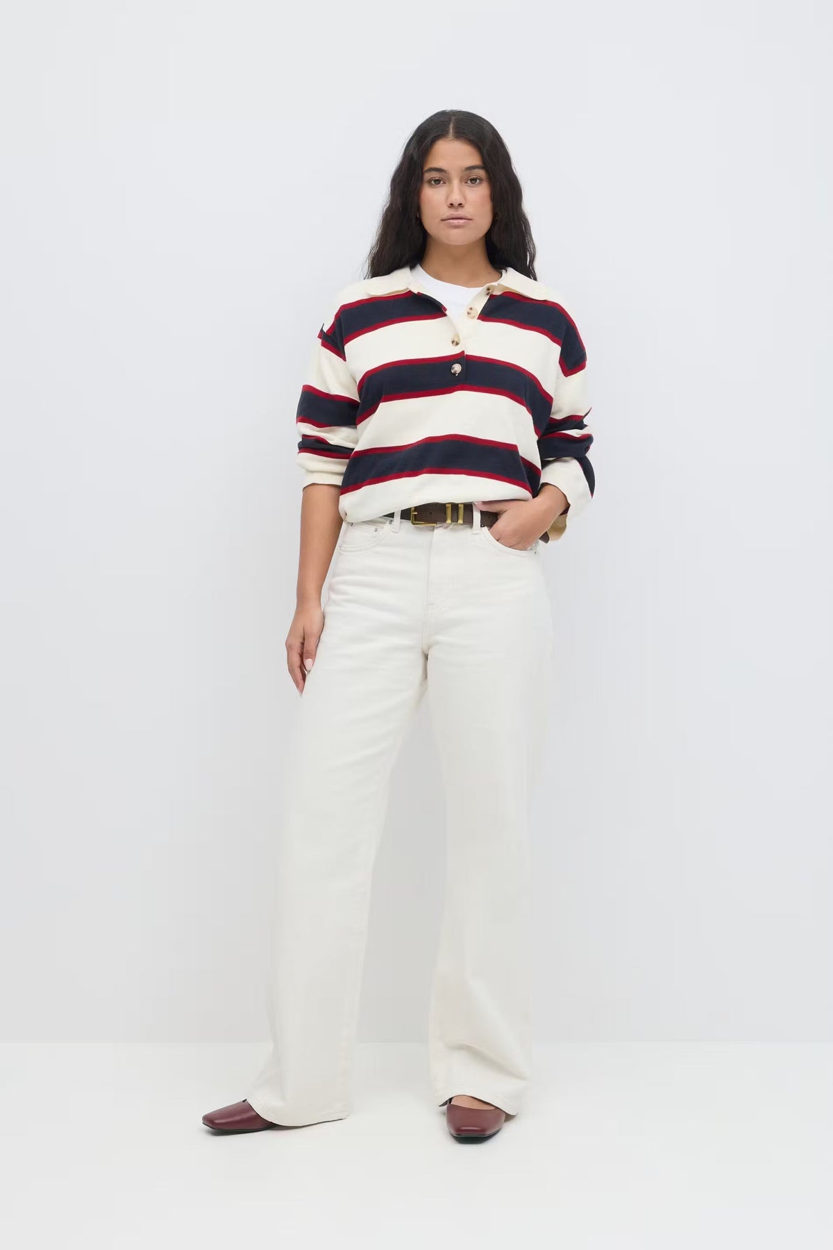 Olivine Perfect Wide Jeans - UK 6 (XS) - White