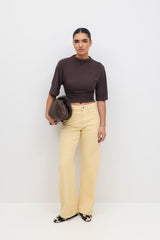 Olivine Perfect Wide Jeans - UK 8 (S) - Beige