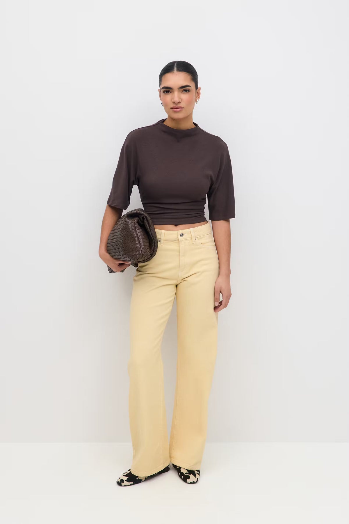 Olivine Perfect Wide Jeans - UK 8 (S) - Beige