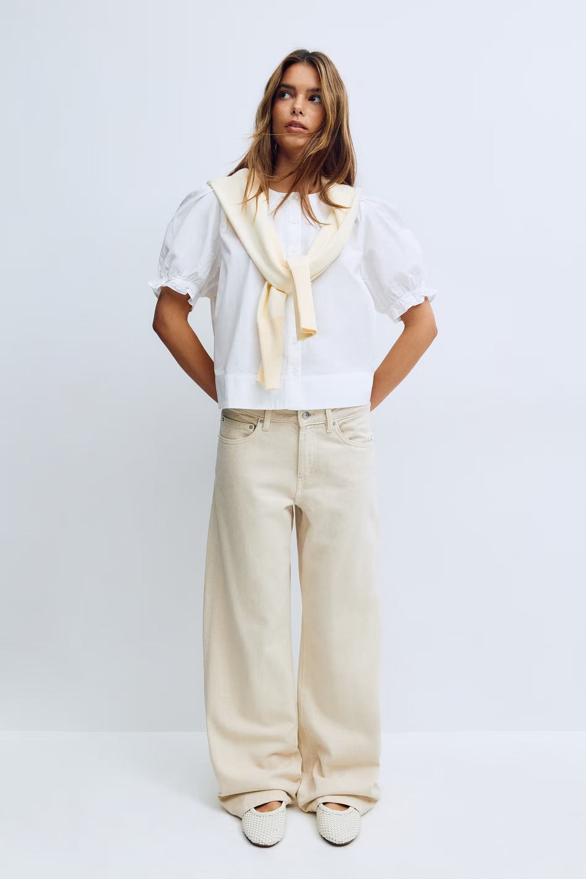 Olivine Perfect Wide Jeans - UK 10 (M) - White