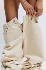 Olivine Perfect Wide Jeans - UK 10 (M) - Beige
