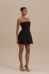 Maya Sequin Mini Dress - Black - L