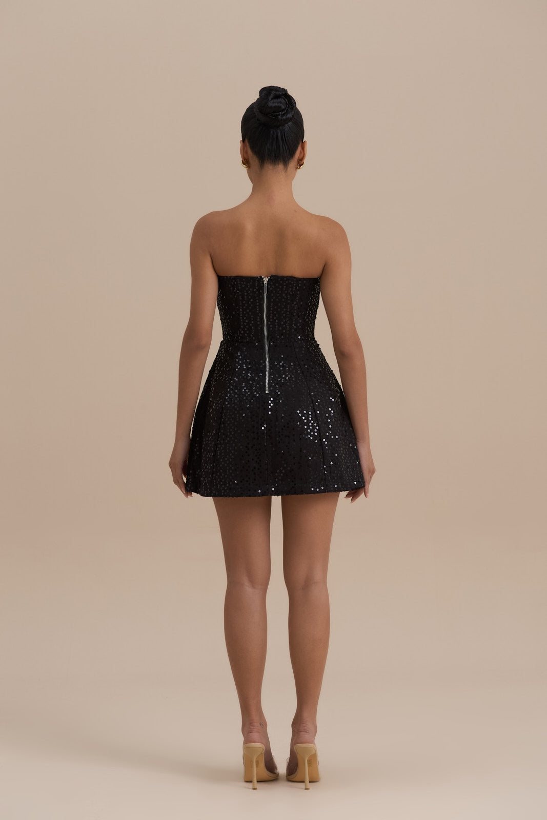 Maya Sequin Mini Dress - Black - XL