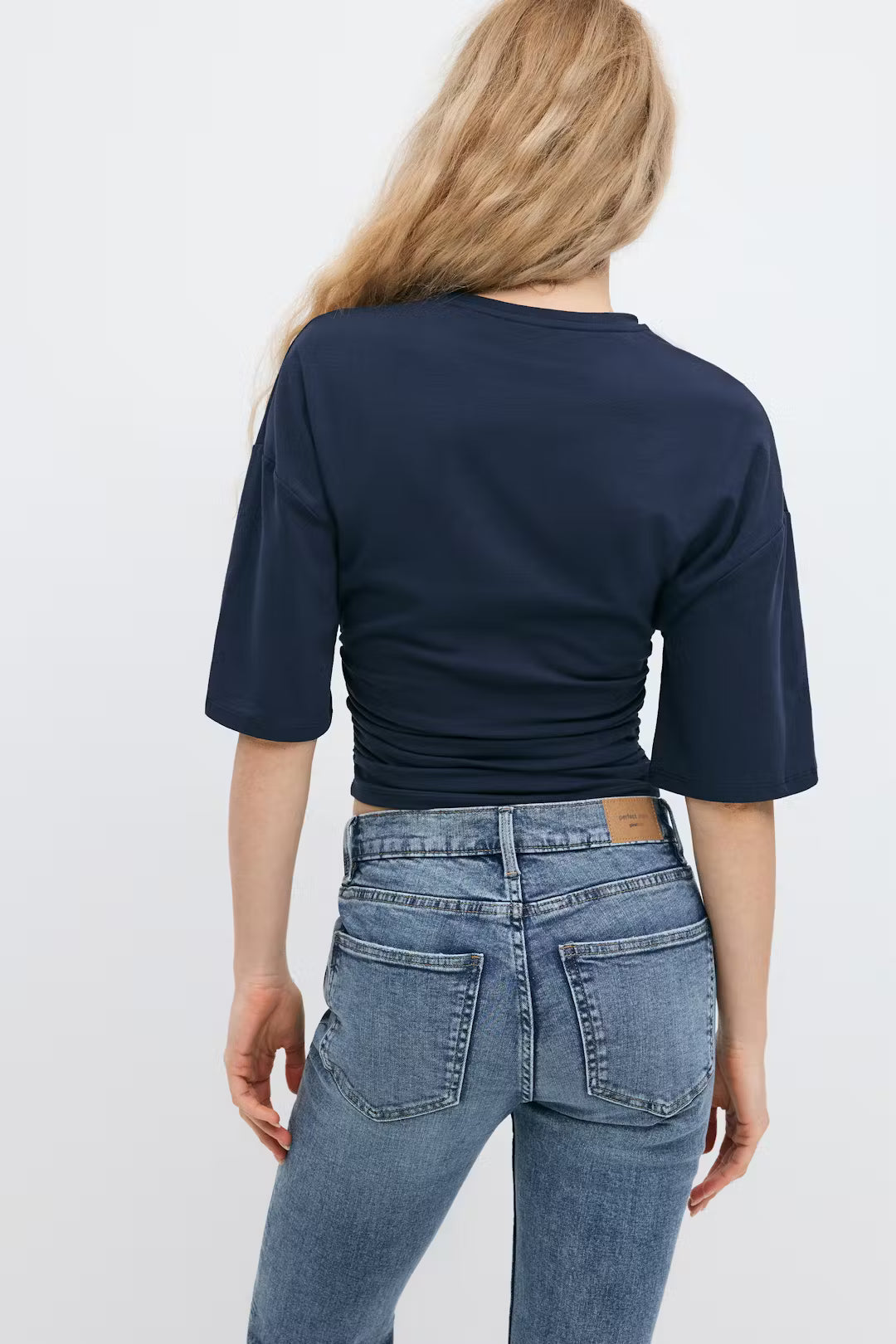 Celine Ruched Tee - S - Brown