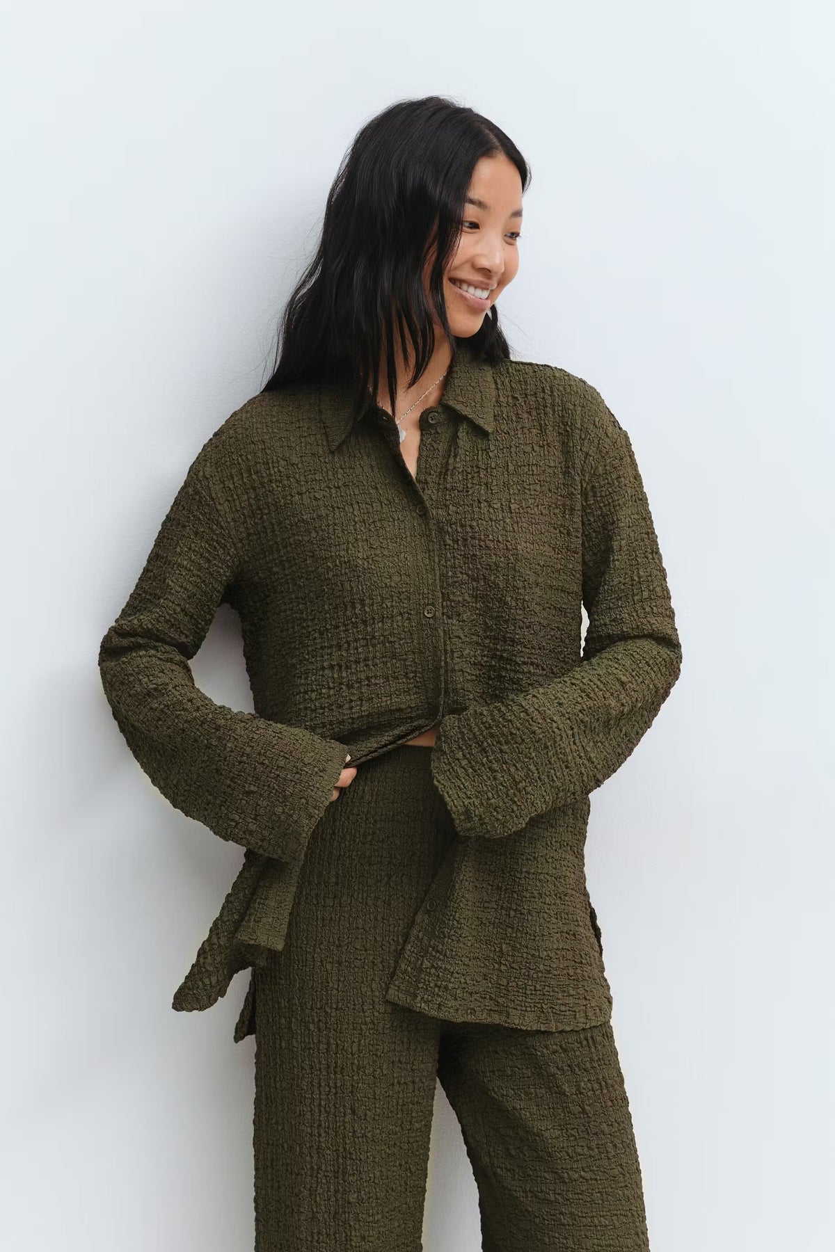 Mae Textured Set - Dark Green - L