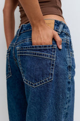 Eleni Low Wide Jeans - UK 10 (M) - Light Blue