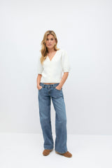 Eleni Low Wide Jeans - UK 6 (XS) - Denim Blue
