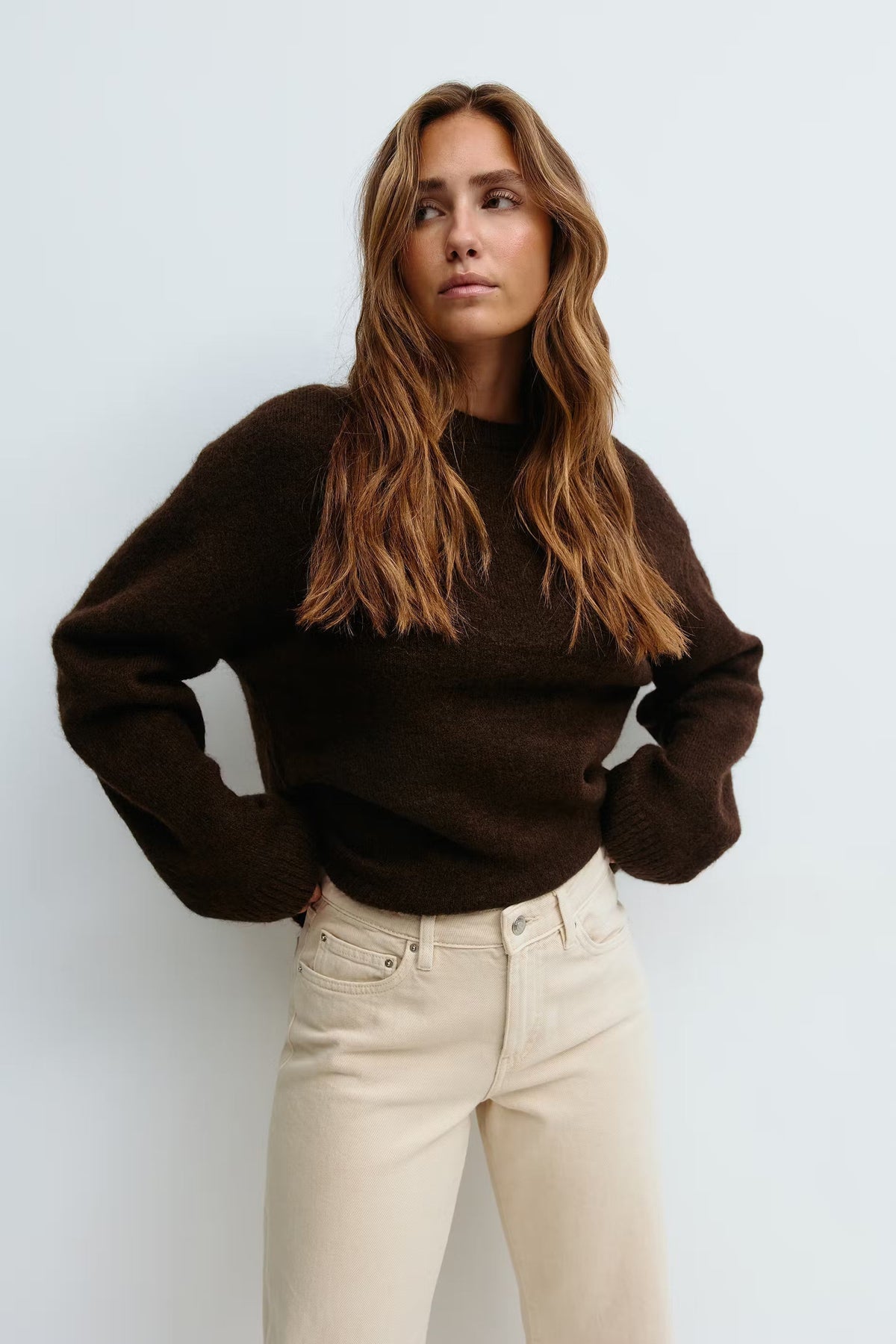 Isabel Knit Sweater - M - Beige