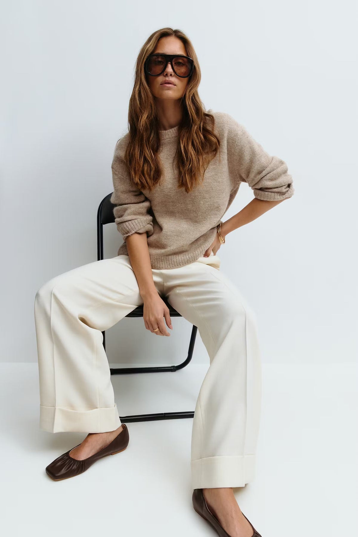 Isabel Knit Sweater - M - Brown