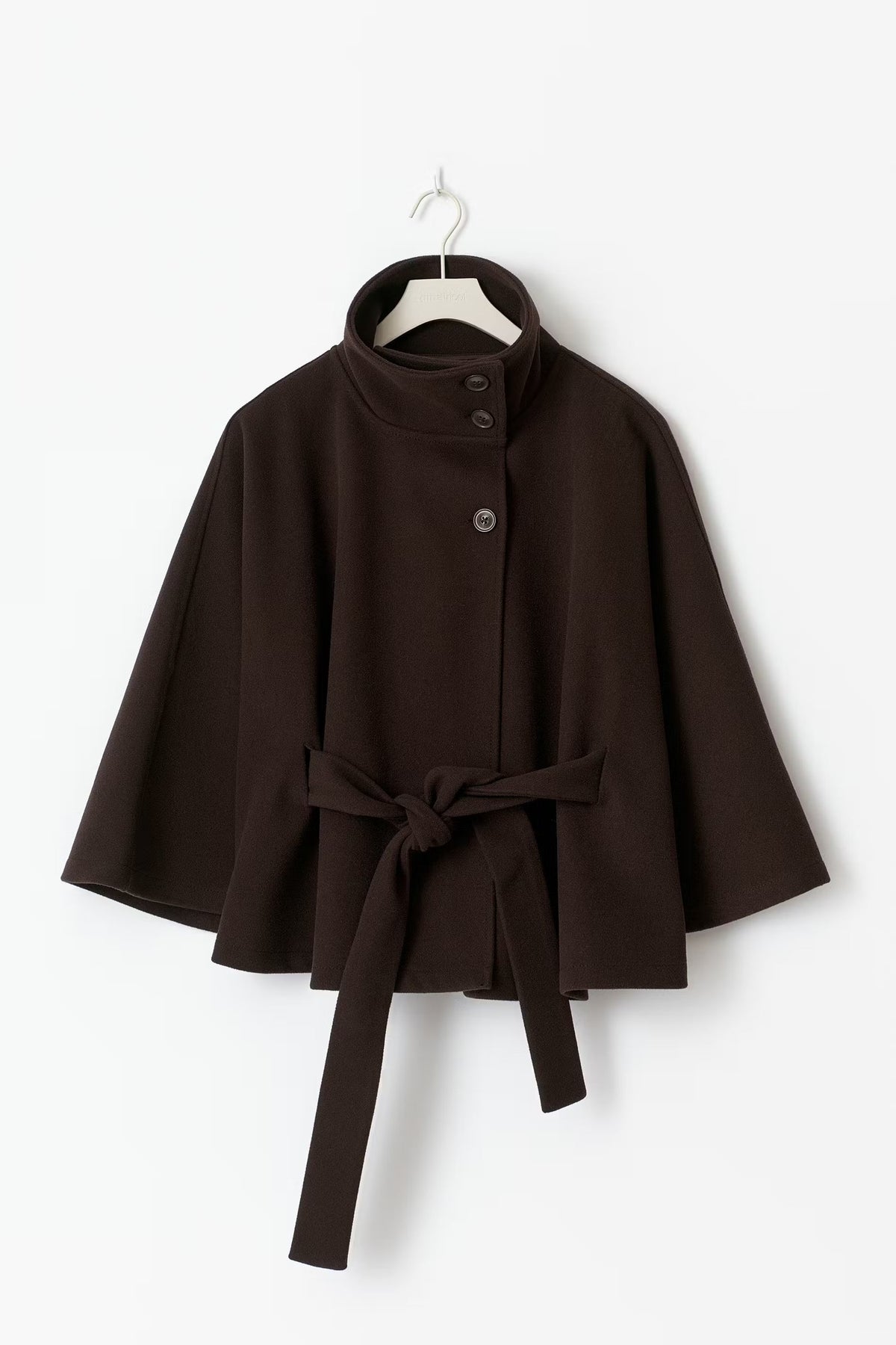Serena Belted Cape Coat - Beige - XL