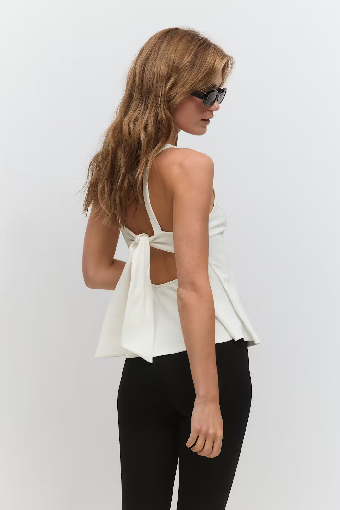 Sabella Peplum Top - S - White