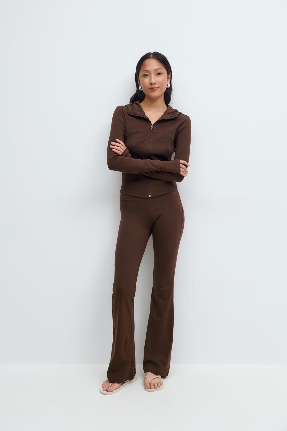 Thalia Flare Trousers - Navy - UK 10 (M)