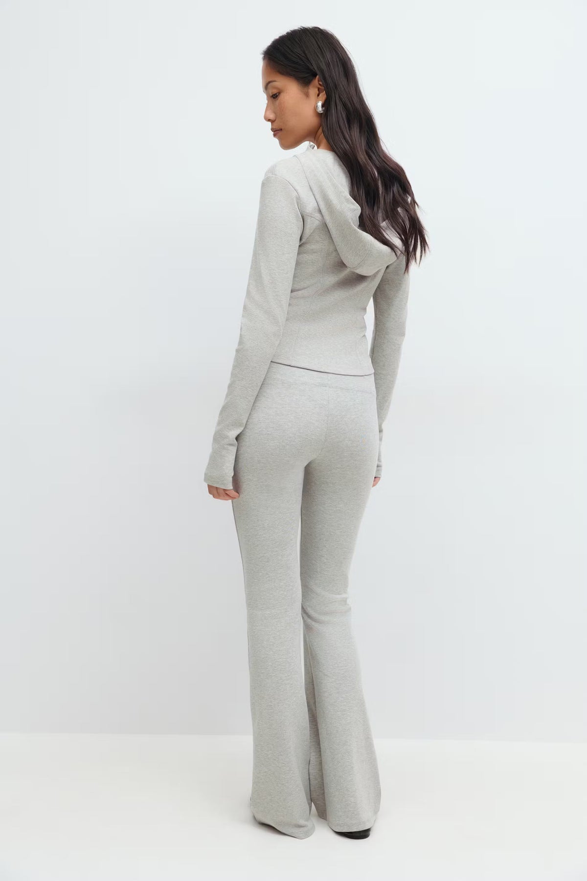 Thalia Flare Trousers - Light Gray - UK 10 (M)
