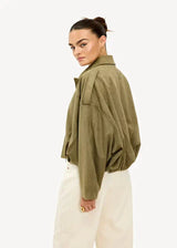 Elina Suede Bomber Jacket - Mid Khaki - L