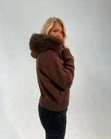 Verena Zipped Fur Jacket - L (170-175cm) - Gray