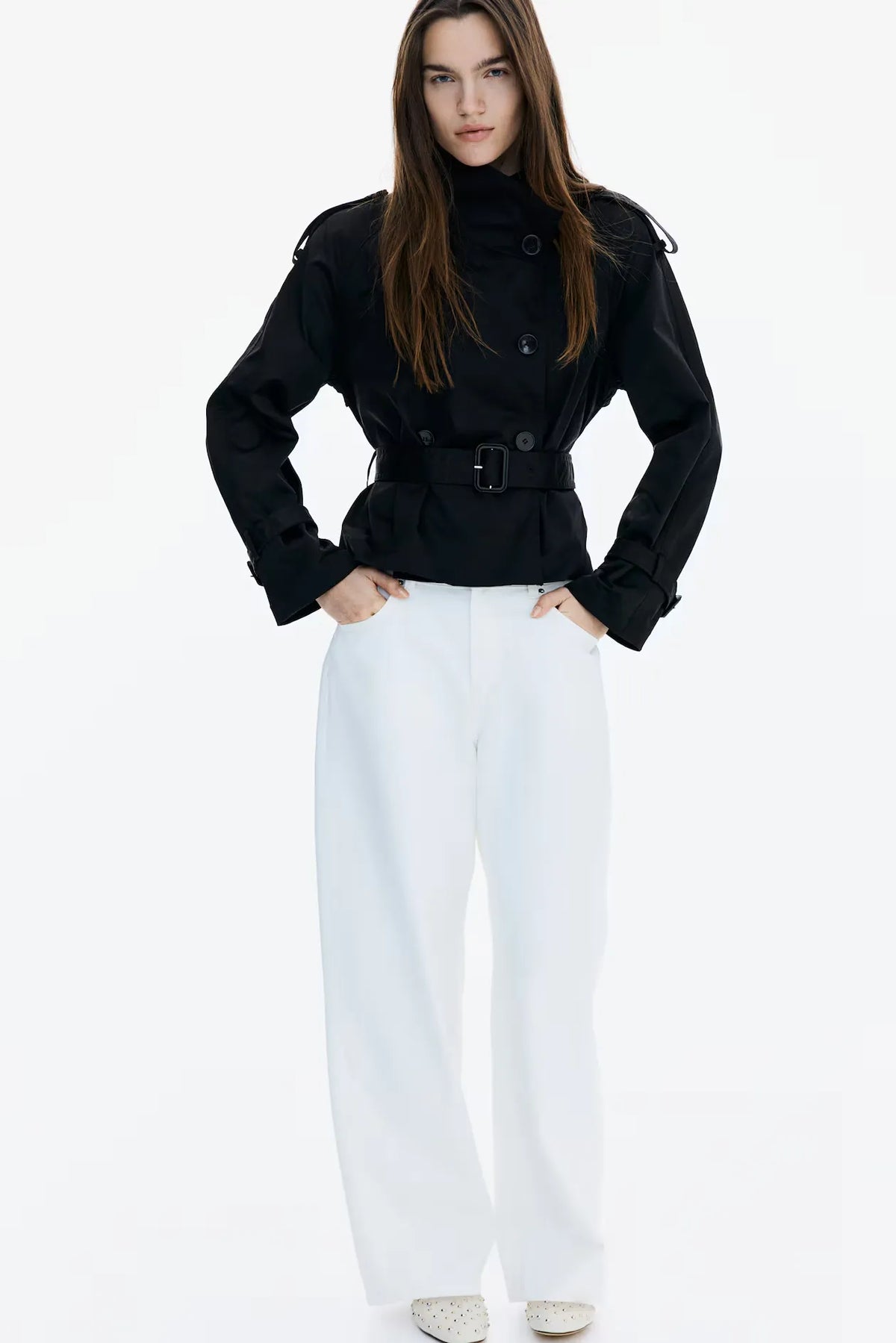 Amara Short Trench - Black - S