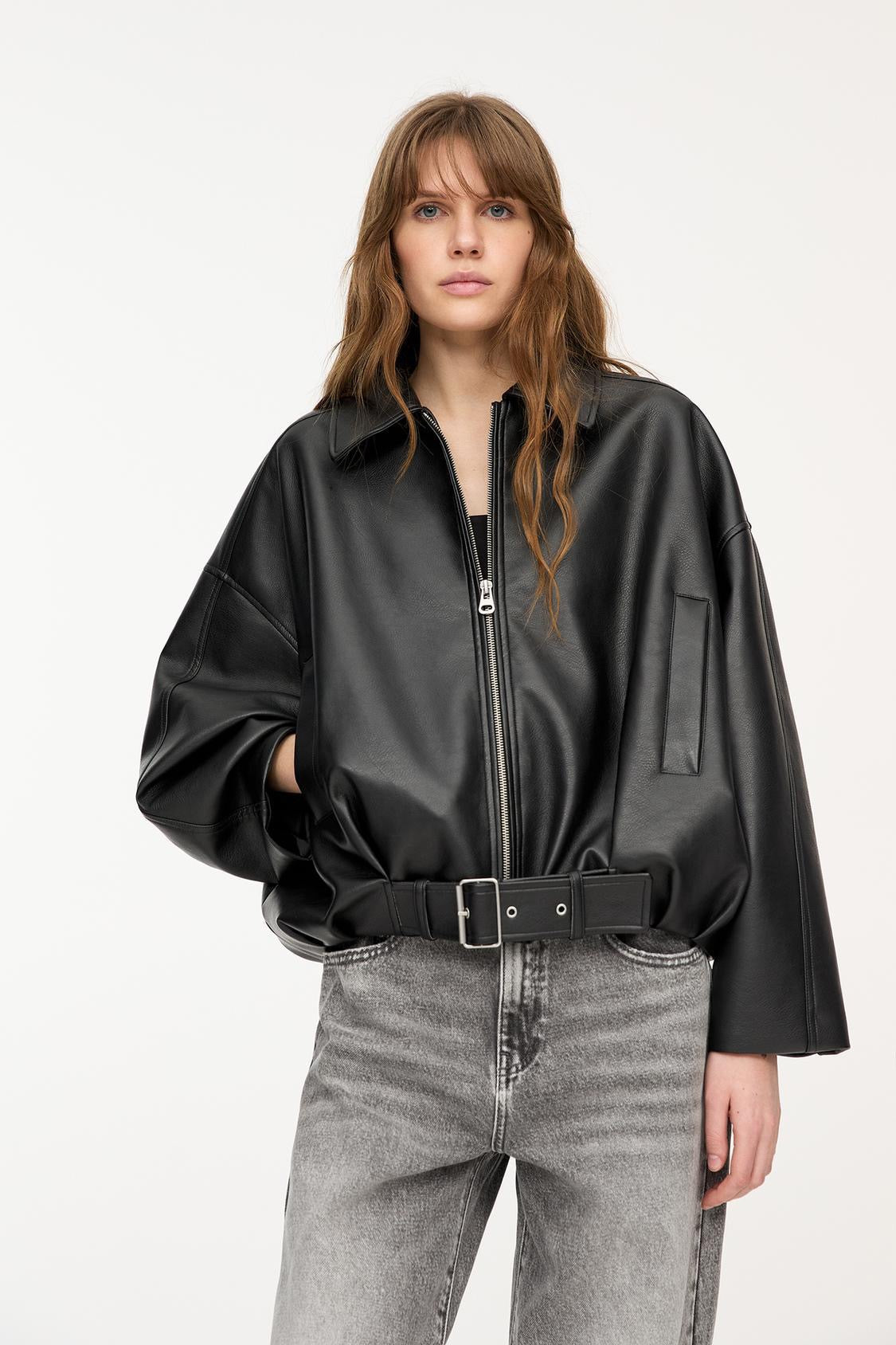 Celeste Leather Jacket - Black - M