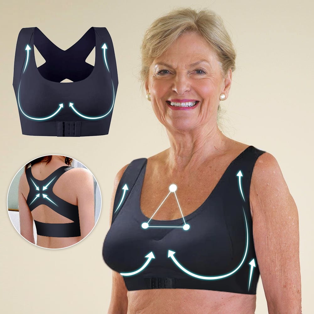 AlignLift Posture-Perfect Wireless Bra - Black - 3XL