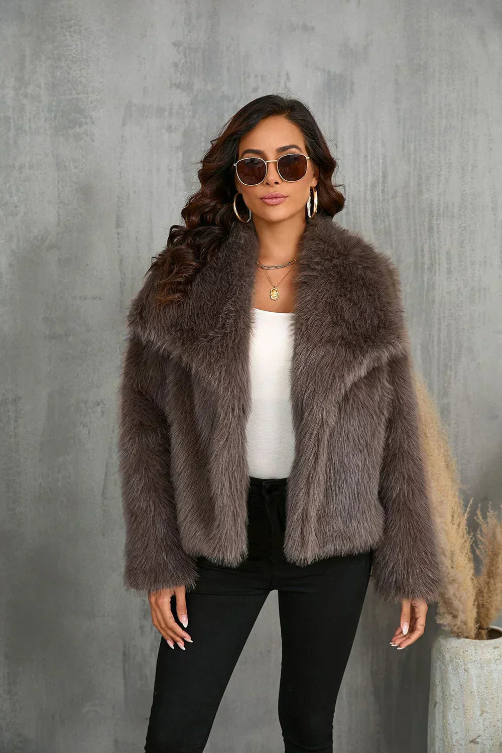 Jessica Cozy Fur Coat - Black - XL