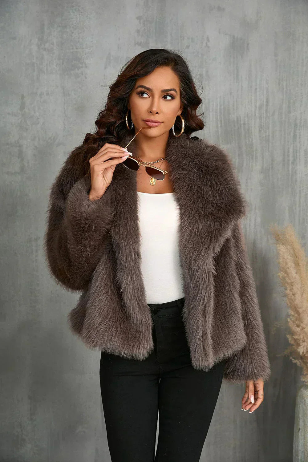 Jessica Cozy Fur Coat - Brown - XS