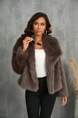 Jessica Cozy Fur Coat - Brown - XS
