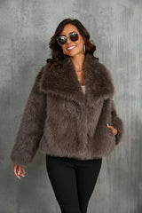 Jessica Cozy Fur Coat - Black - L