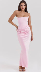 Bella | Elegant Strapless Dress - Red - UK 4