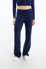 Nora Cable Knitted Set - Navy - L