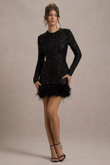 Claudia Mini Dress - Black - L