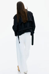 Amara Short Trench - Black - M