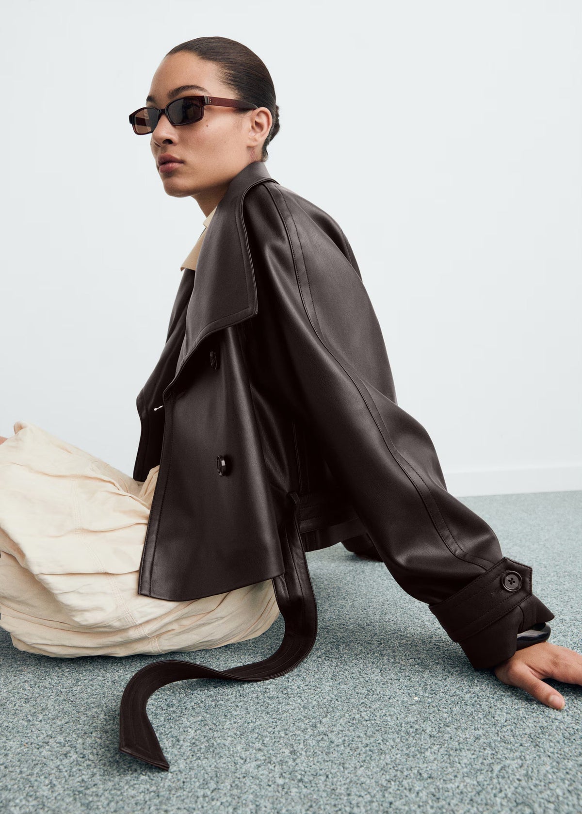Lilith Leather Trenchcoat - L