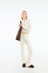 Nora Cable Knitted Set - White - M