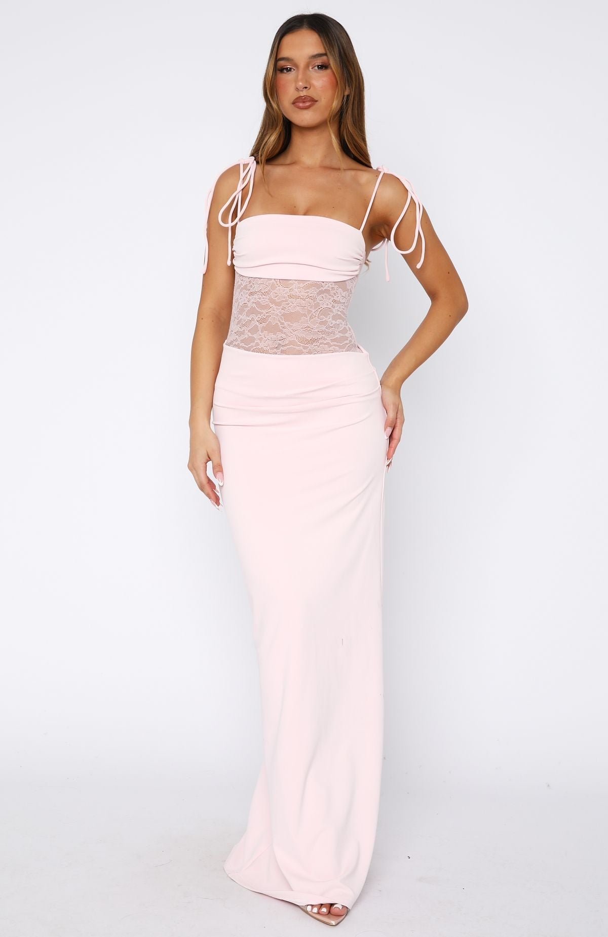 Sienna Lace Maxi Dress - Burgundy - XL