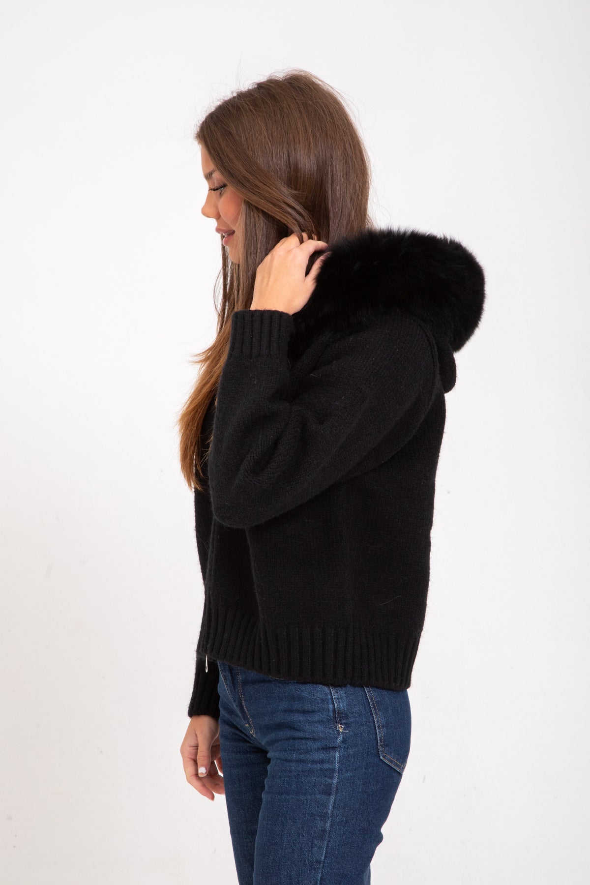 Verena Zipped Fur Jacket - S (159-164cm) - Brown