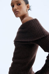 Elodie Knit Jumper - Dark Brown - M
