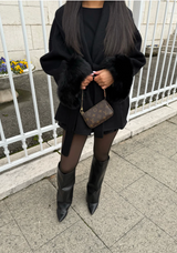 Luciana Belted Fur Coat - Warm Taupé - L