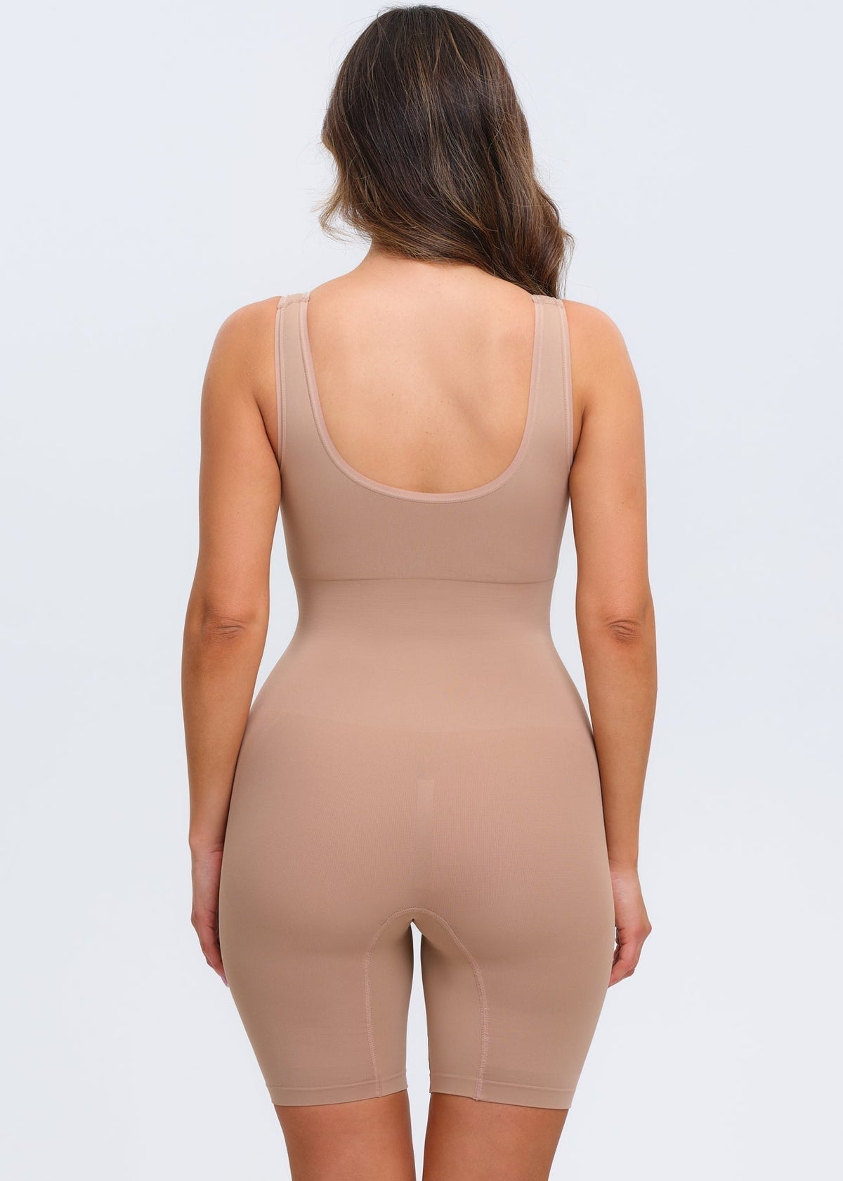 Essential Tank Bodysuit Shorts - Beige - 5X