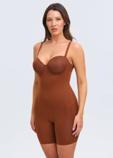 BraSculpt Strapless Bodysuit Shorts - Beige - M