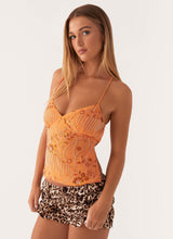Gigi Sequin Top - Orange - S