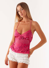 Gigi Sequin Top - Dark Pink - S