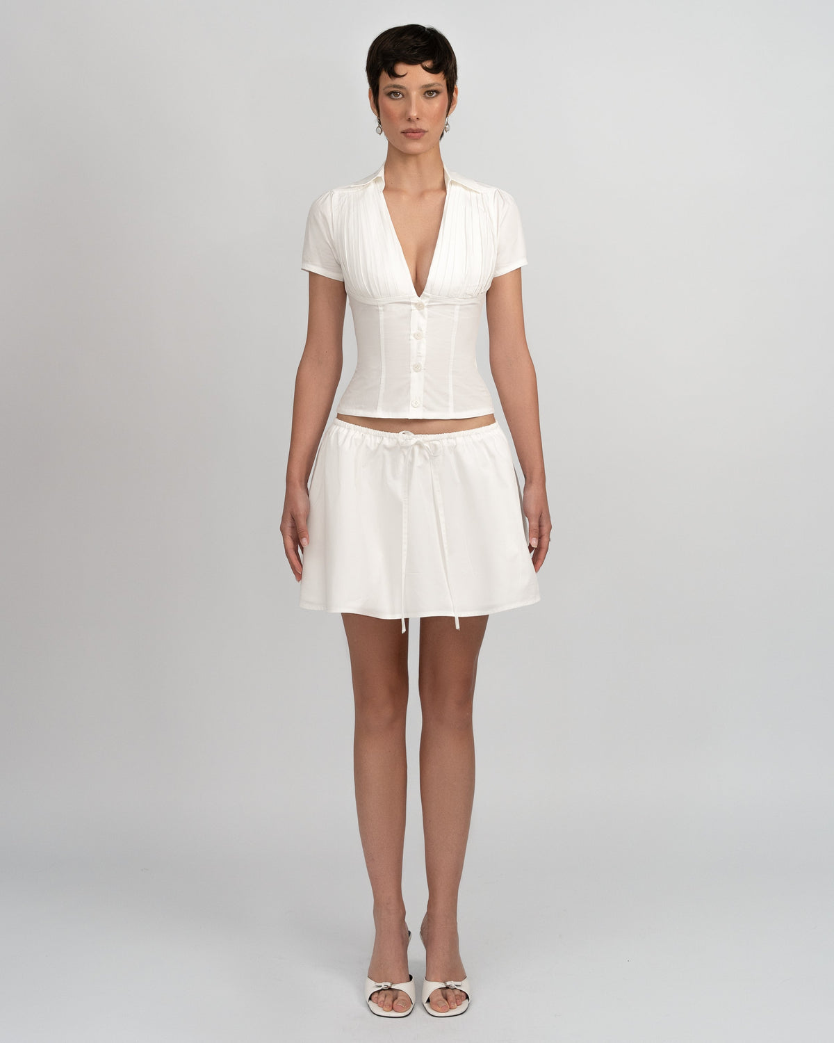 Solara Elegant Blouse - White - XS
