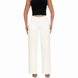 BBL Jeans- Mid-Low Rise Stretch Wide-Leg Jeans - Black - XS