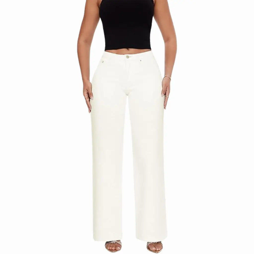 BBL Jeans- Mid-Low Rise Stretch Wide-Leg Jeans - Black - XS