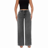 BBL Jeans- Mid-Low Rise Stretch Wide-Leg Jeans - Dark Blue - 3XL