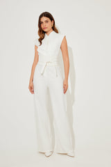 Luna Sleeveless Jumpsuit - Beige - L