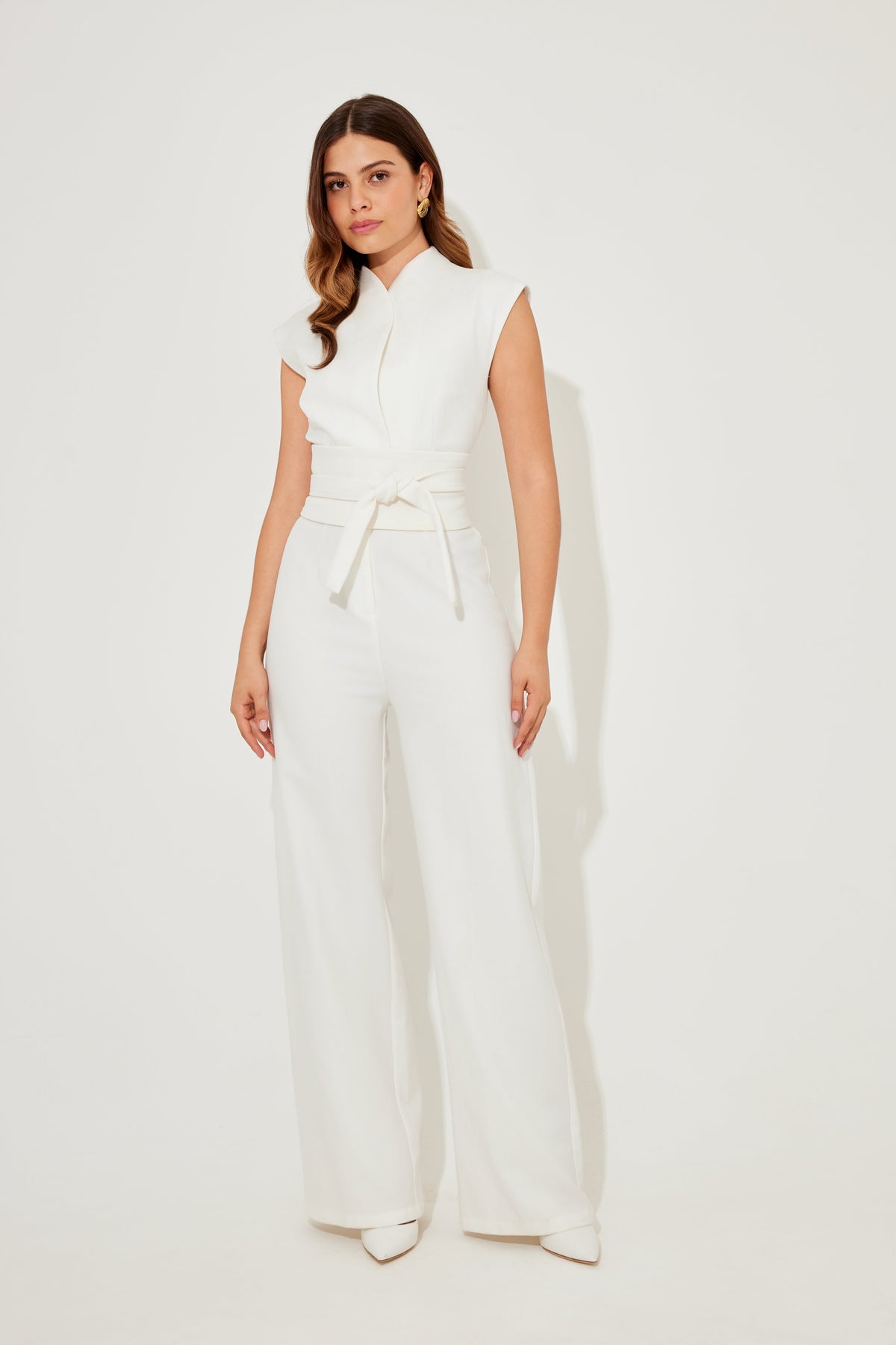 Luna Sleeveless Jumpsuit - Beige - L
