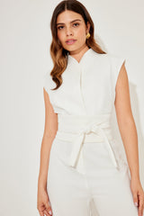 Luna Sleeveless Jumpsuit - Beige - XL
