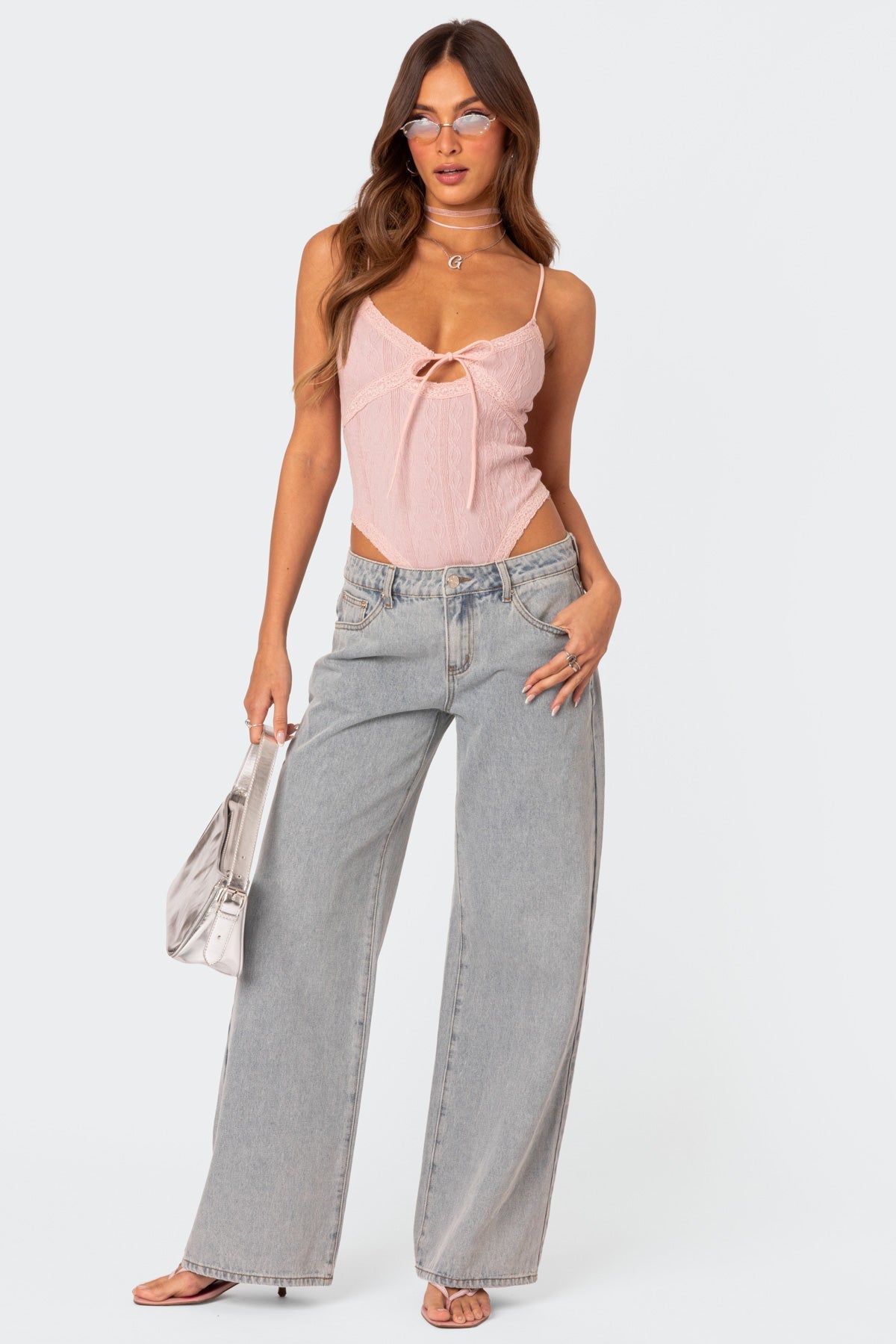 Ophelia Bow Pocket Jeans - LIGHT BLUE - UK 14 (XL)